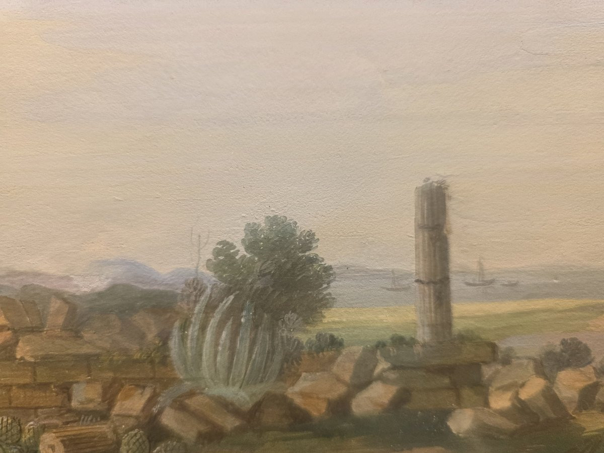 Tempera a guazzo periodo Gran Tour (primi ottocento). Sicilia?-photo-6