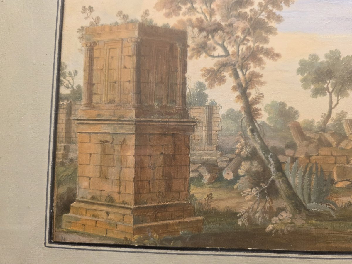 Tempera a guazzo periodo Gran Tour (primi ottocento). Sicilia?-photo-7