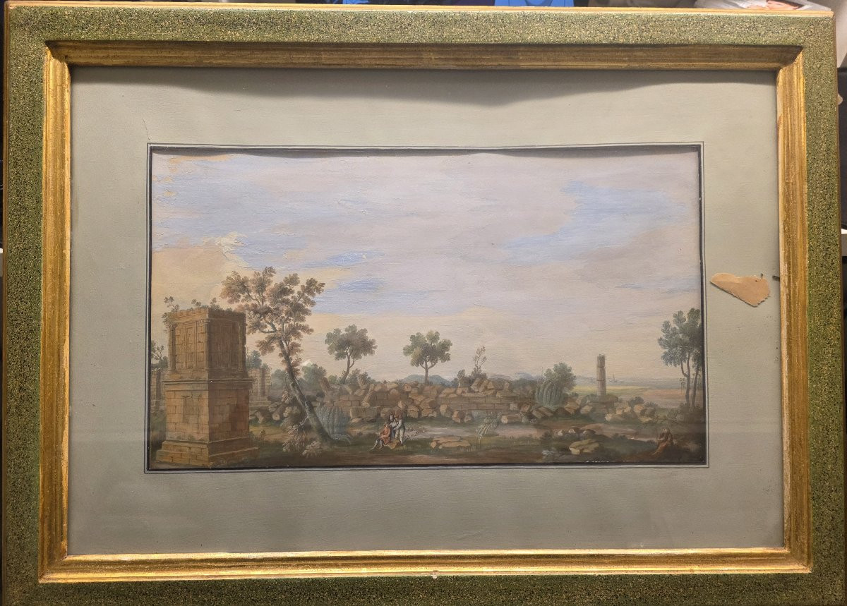 Tempera a guazzo periodo Gran Tour (primi ottocento). Sicilia?-photo-8