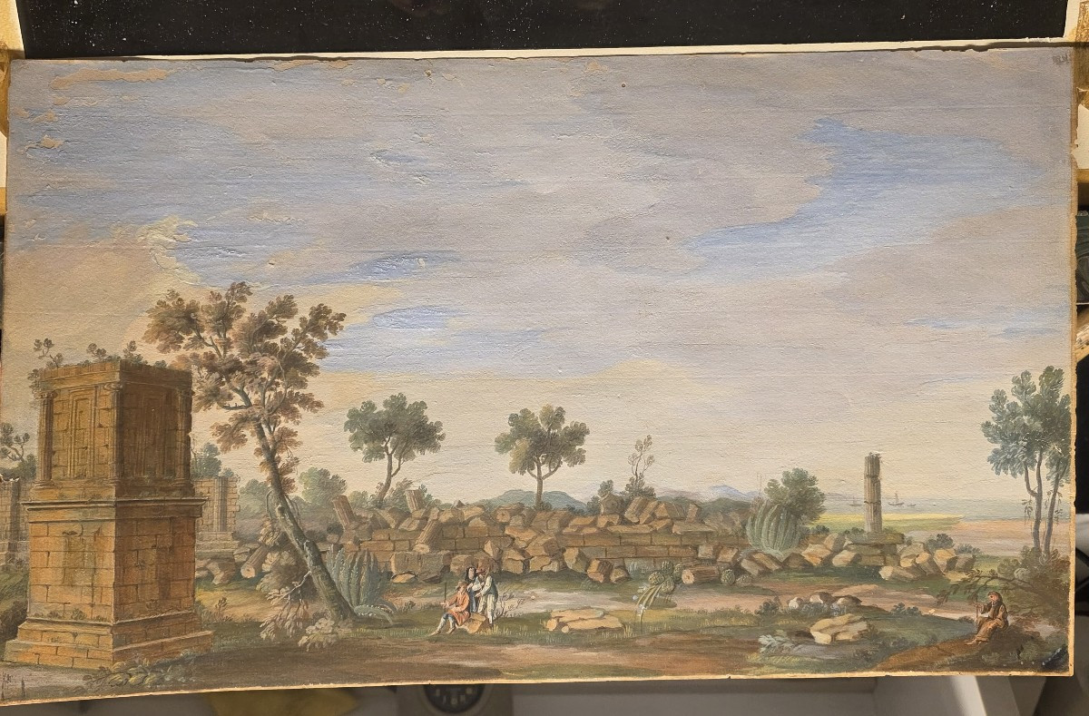 Tempera a guazzo periodo Gran Tour (primi ottocento). Sicilia?