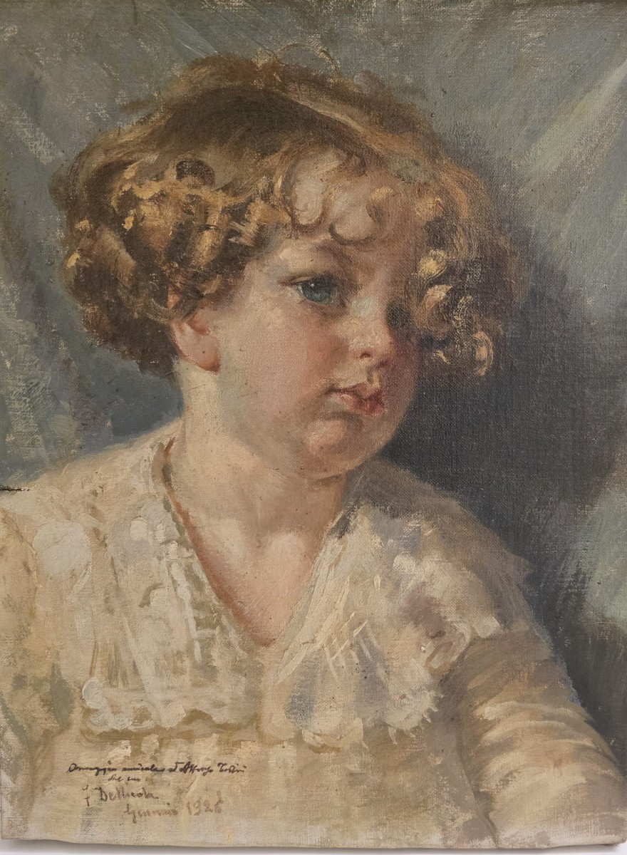 "Francesco De Nicola (Musellaro 1882 – Napoli 1961), "Ritratto di fanciulla"