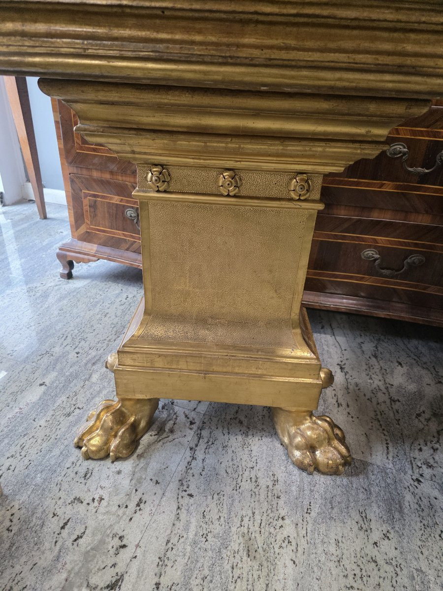 Grande vetrina dorata con base dorata epoca Luigi XVI Italia centrale-photo-2