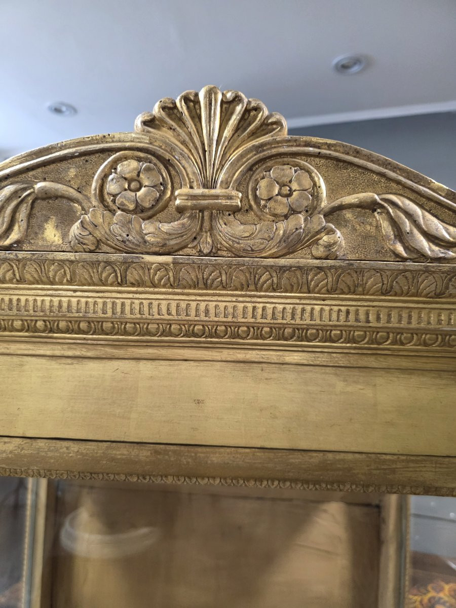 Grande vetrina dorata con base dorata epoca Luigi XVI Italia centrale-photo-4