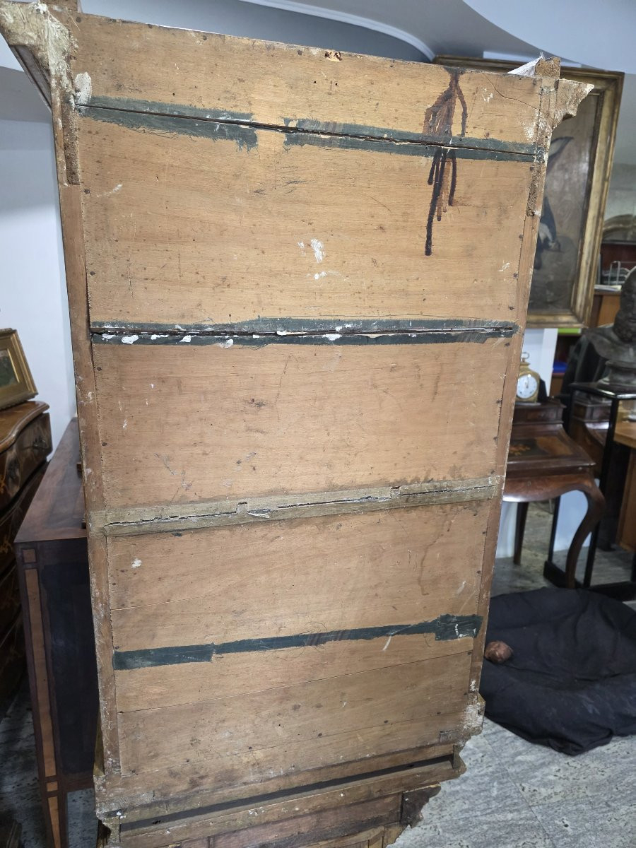 Grande vetrina dorata con base dorata epoca Luigi XVI Italia centrale-photo-7