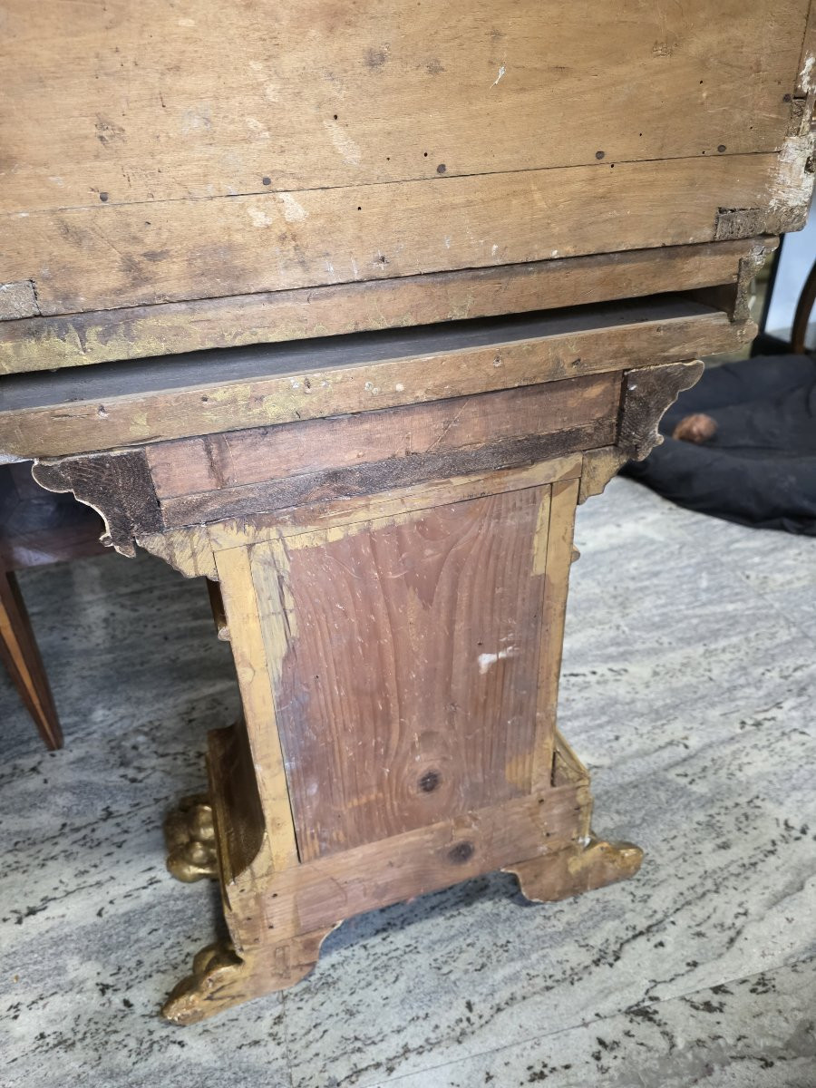 Grande vetrina dorata con base dorata epoca Luigi XVI Italia centrale-photo-8