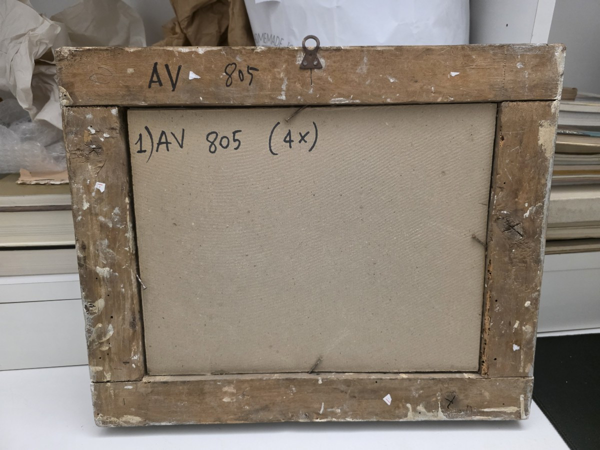 Veduta del Lago Fusaro con la  Casina Vanvitelliana, metà XIX secolo, Guazzo su carta-photo-2