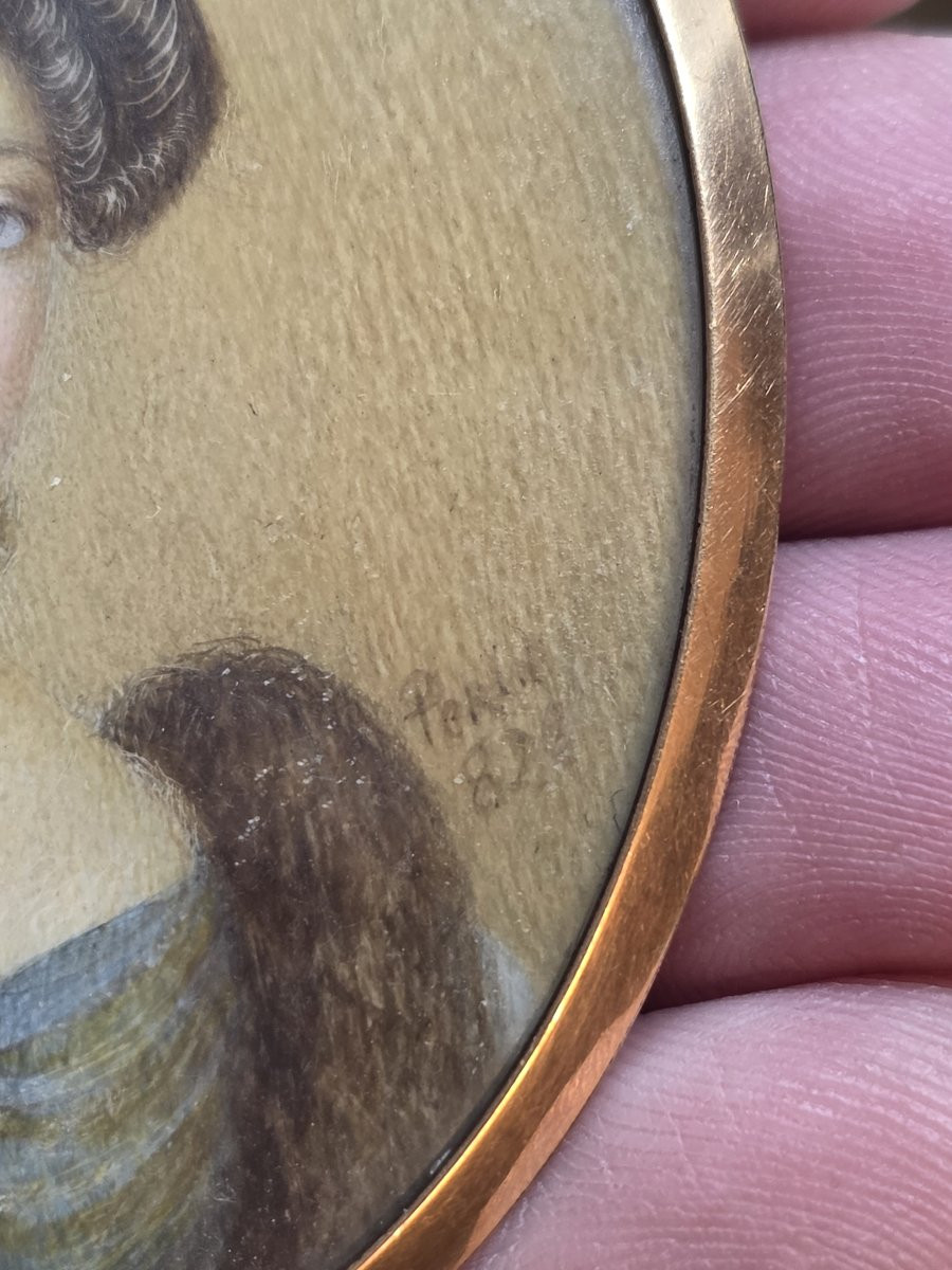 Miniatura – Ritratto di una nobildonna  – Firmata e datata 1826-photo-4