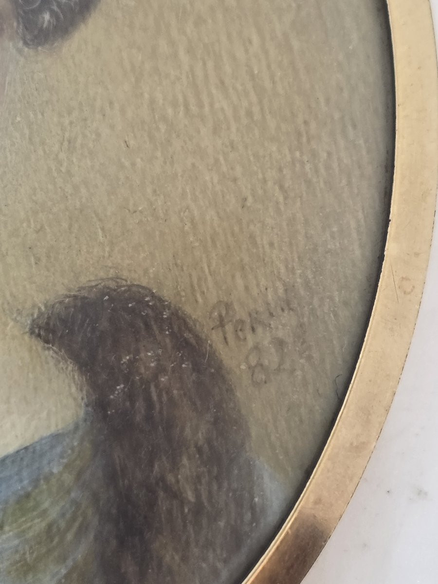 Miniatura – Ritratto di una nobildonna  – Firmata e datata 1826-photo-3