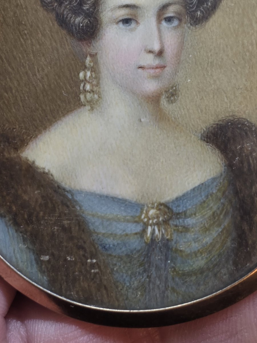 Miniatura – Ritratto di una nobildonna  – Firmata e datata 1826-photo-4