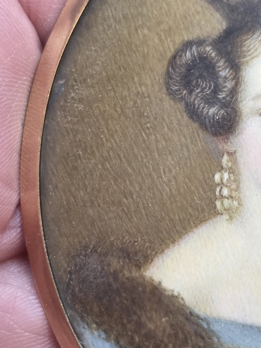 Miniatura – Ritratto di una nobildonna  – Firmata e datata 1826-photo-6