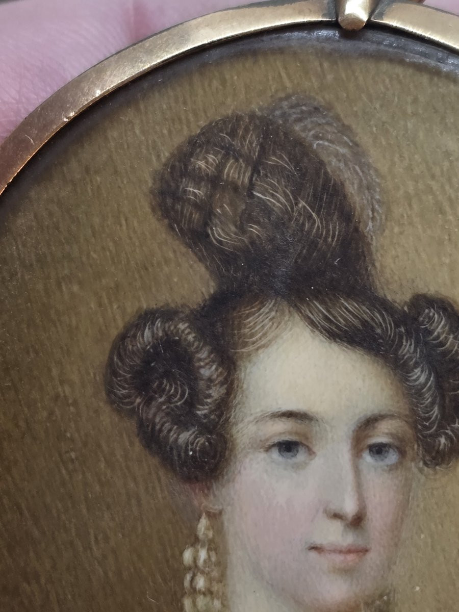 Miniatura – Ritratto di una nobildonna  – Firmata e datata 1826-photo-7