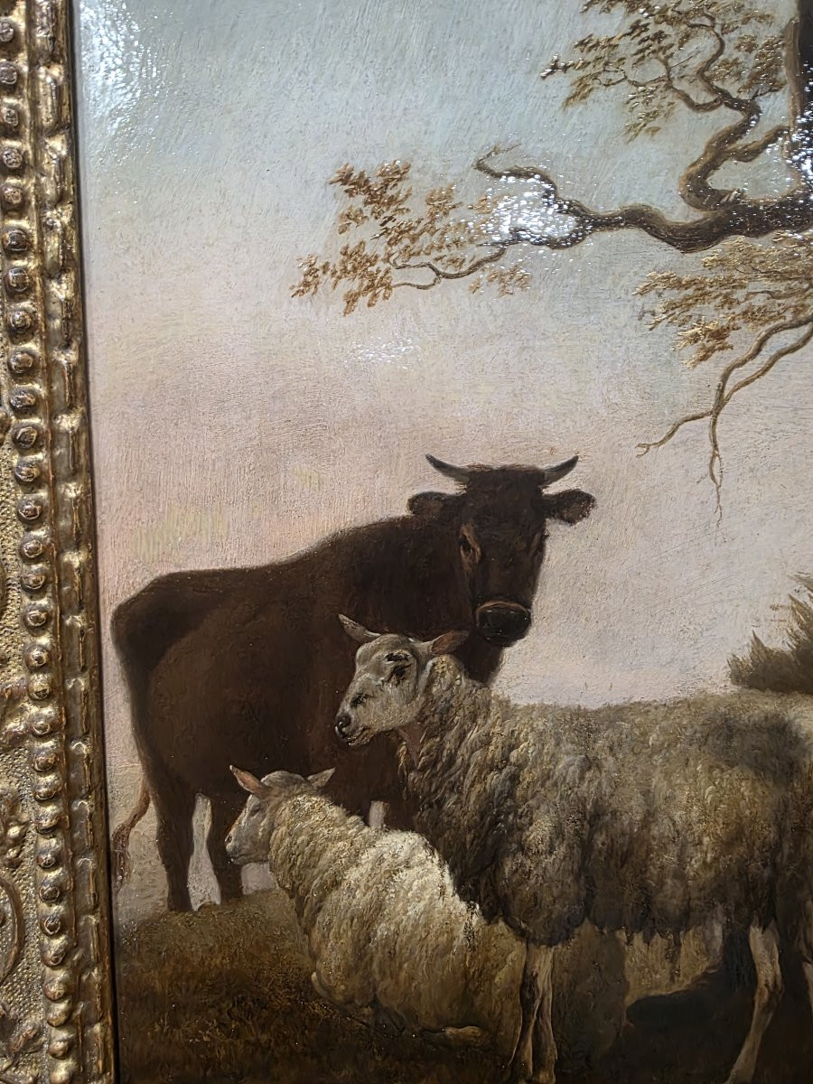 Olio su tavola fiammingo firmato Wolfert Jan Baptist  (Anversa, 1625/1687)-photo-2