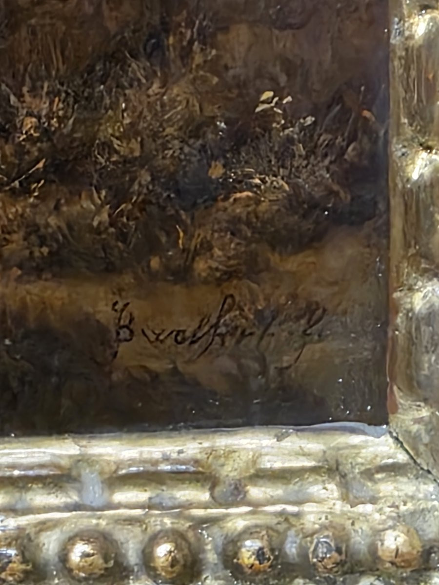 Olio su tavola fiammingo firmato Wolfert Jan Baptist  (Anversa, 1625/1687)-photo-4