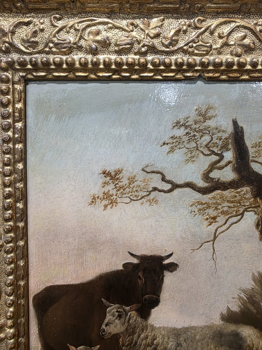 Olio su tavola fiammingo firmato Wolfert Jan Baptist  (Anversa, 1625/1687)-photo-3