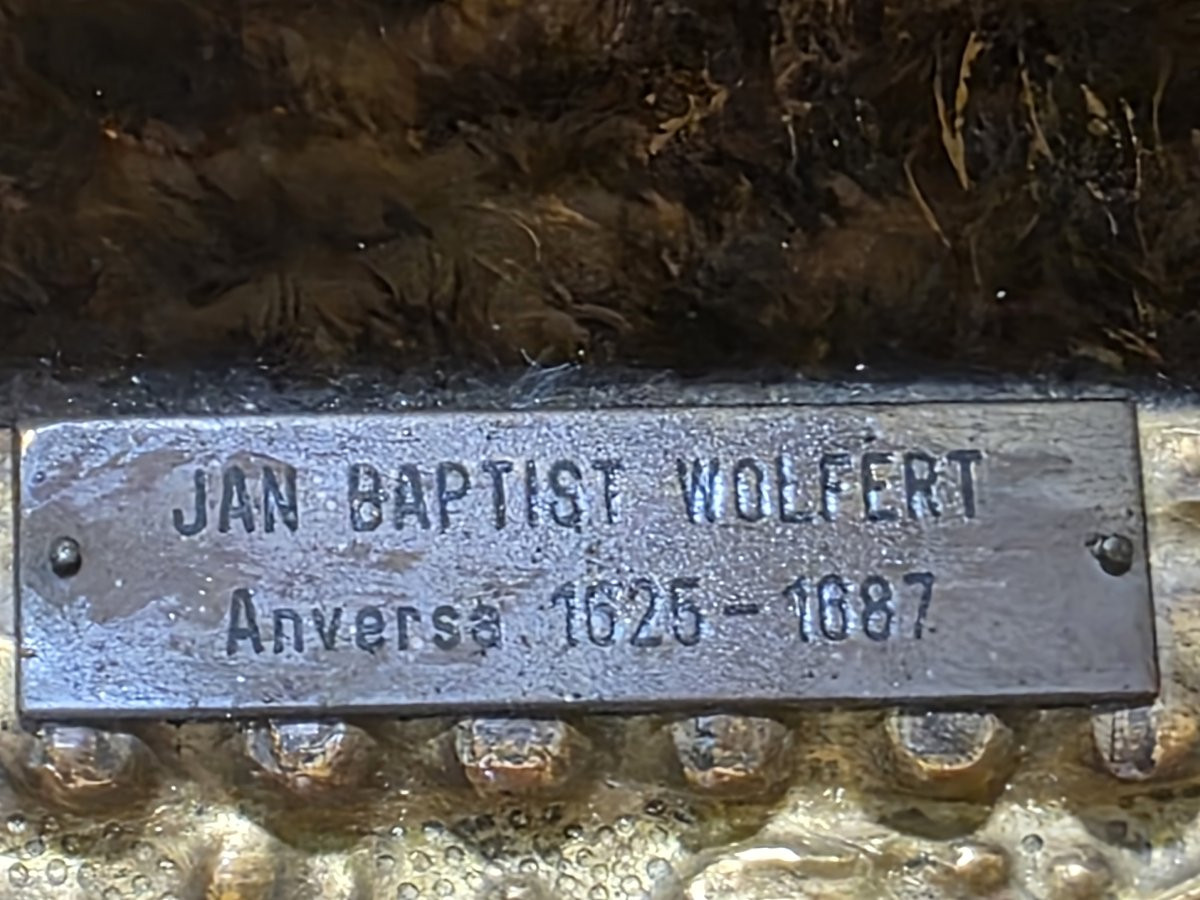 Olio su tavola fiammingo firmato Wolfert Jan Baptist  (Anversa, 1625/1687)-photo-8