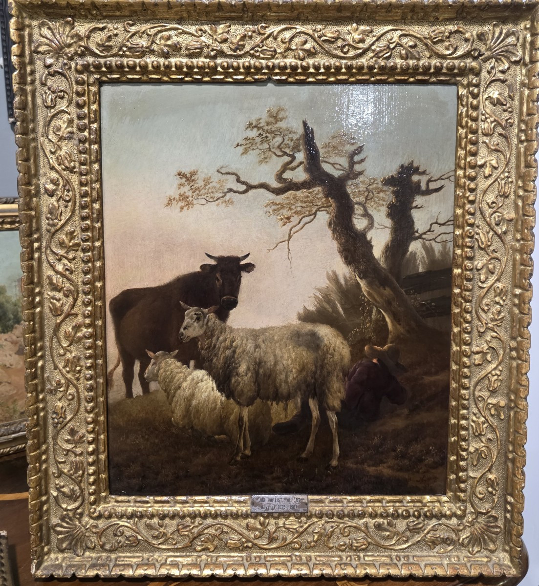 Olio su tavola fiammingo firmato Wolfert Jan Baptist  (Anversa, 1625/1687)