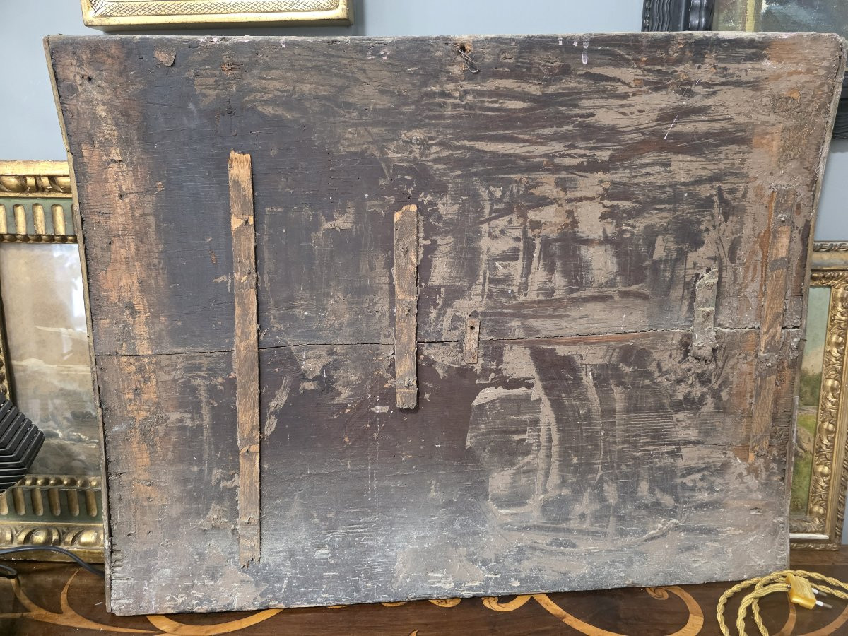 Olio su tavola tardo cinquecento "Sacra Famiglia" Italia centrale-photo-2