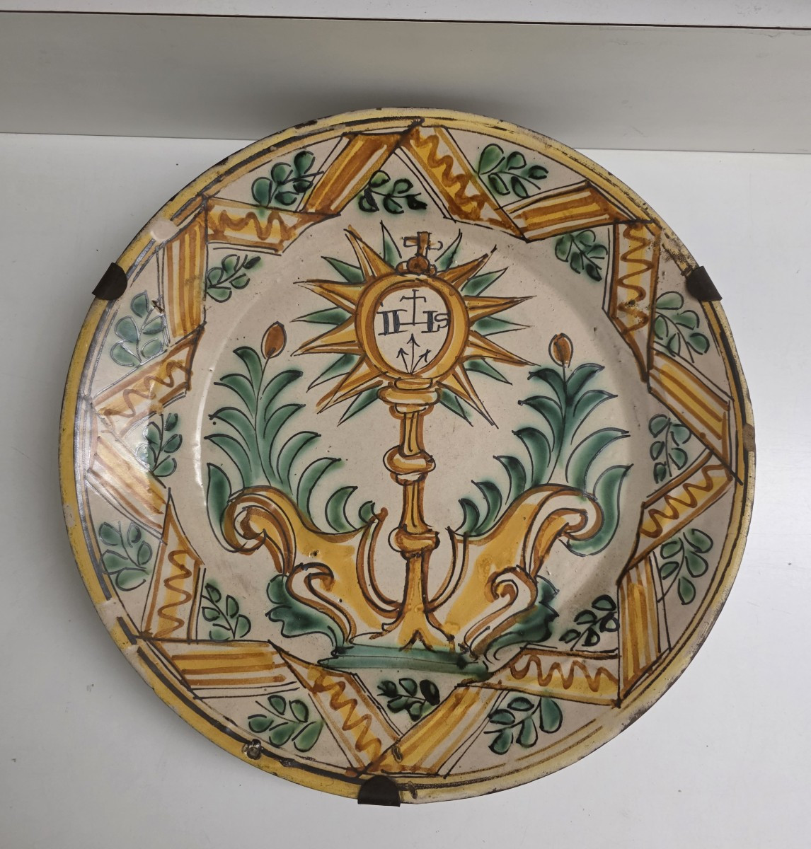 Raro ﻿piatto - bottega irpina (sec. XVIII) piatto 1700-1799