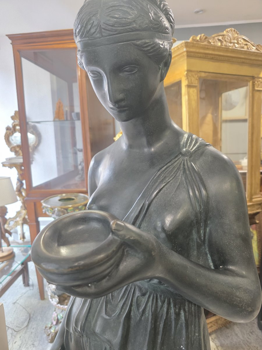 Scultura in bronzo di Ebe, dal modello Thorwaldsen - primi del XX secolo-photo-2