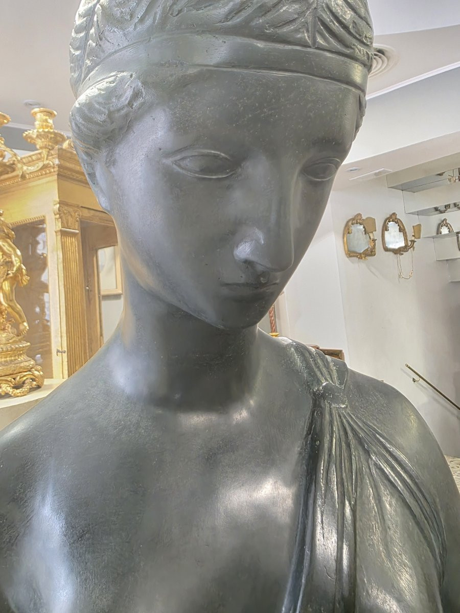 Scultura in bronzo di Ebe, dal modello Thorwaldsen - primi del XX secolo-photo-3