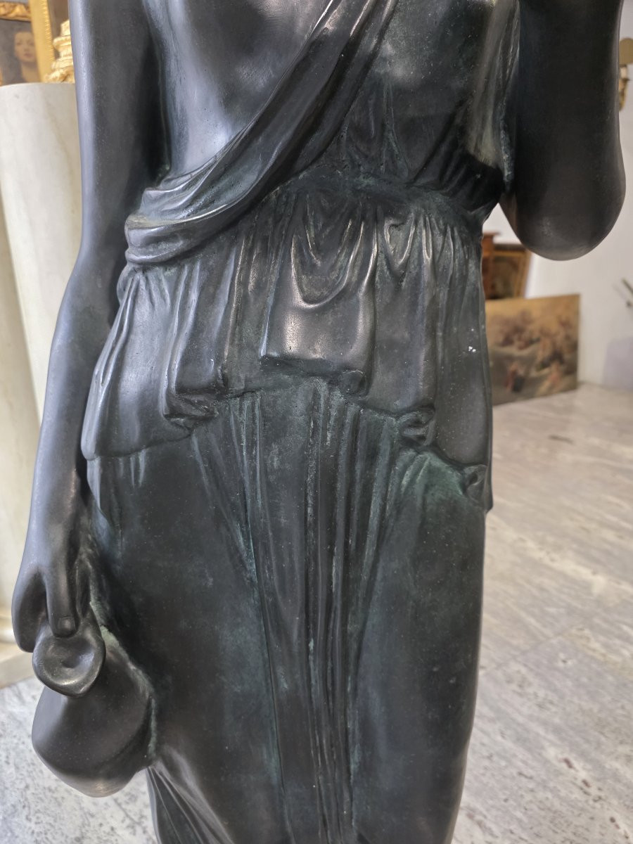 Scultura in bronzo di Ebe, dal modello Thorwaldsen - primi del XX secolo-photo-4