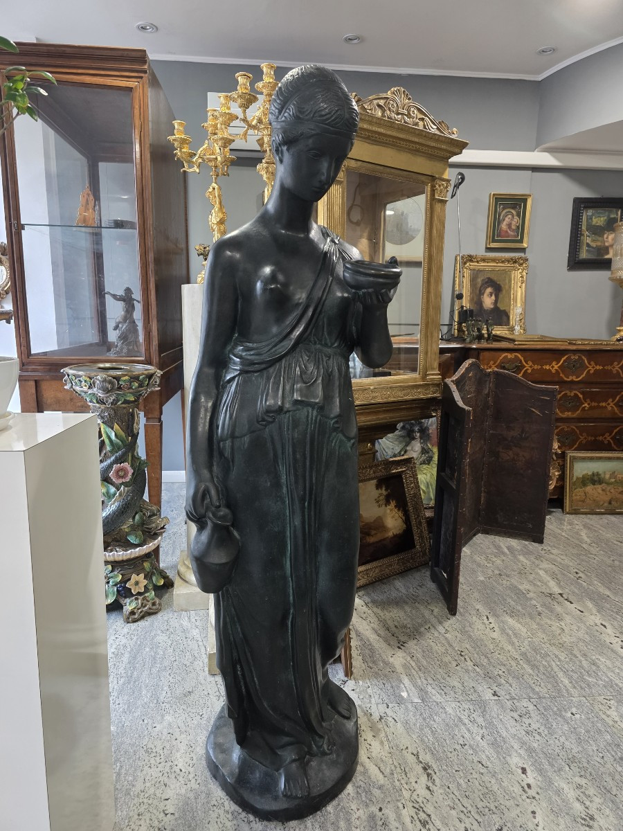 Scultura in bronzo di Ebe, dal modello Thorwaldsen - primi del XX secolo