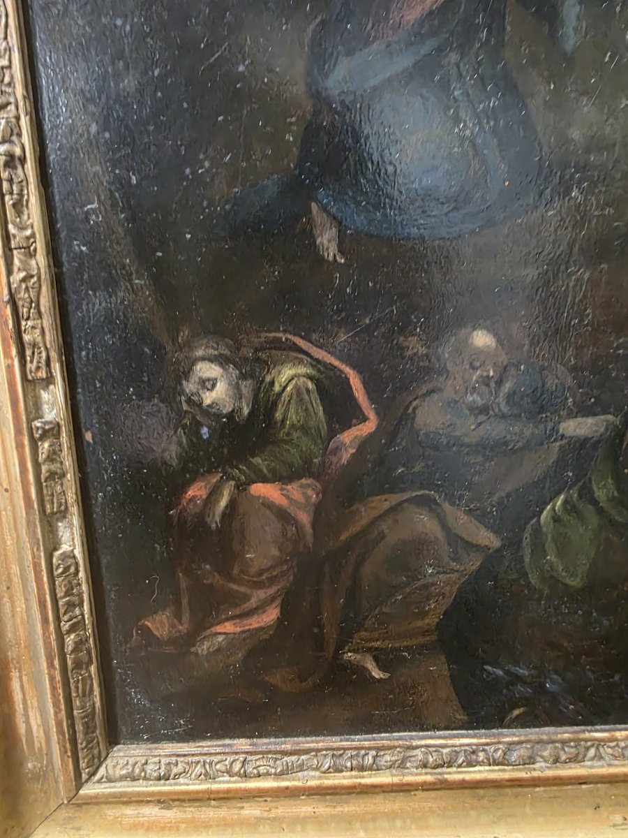 Olio su rame del seicento "Orazione di Cristo nell'orto di Getsemani"-photo-4