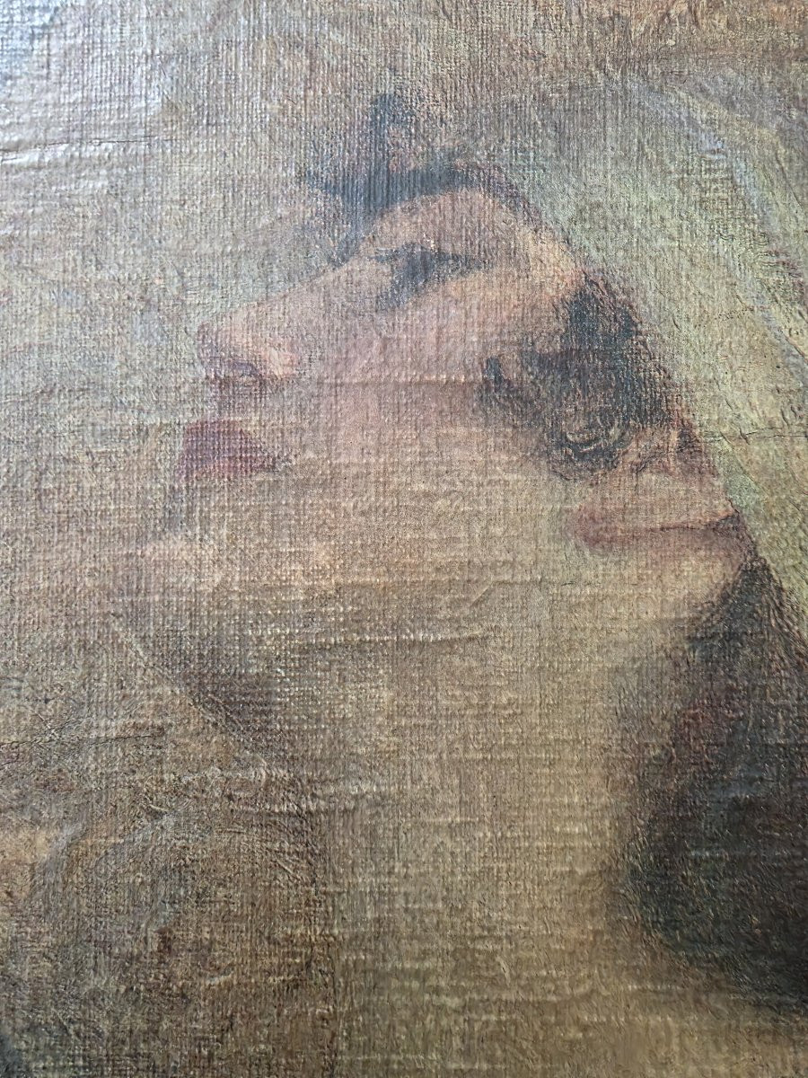 Cromolitografia "Figura femminile. busto femminile" Periodo Liberty-photo-1