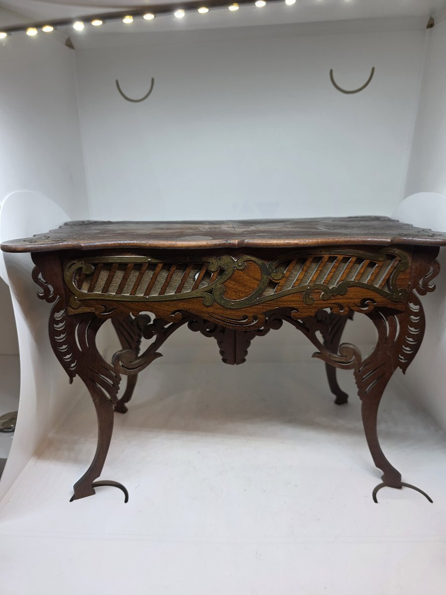 Modellino di tavolo francese con cassetto. Metà ottocento-photo-2