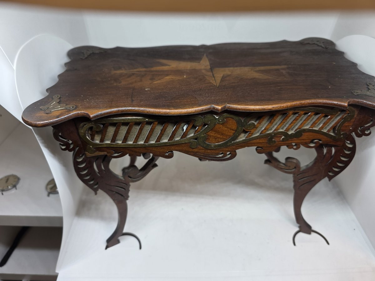 Modellino di tavolo francese con cassetto. Metà ottocento-photo-3