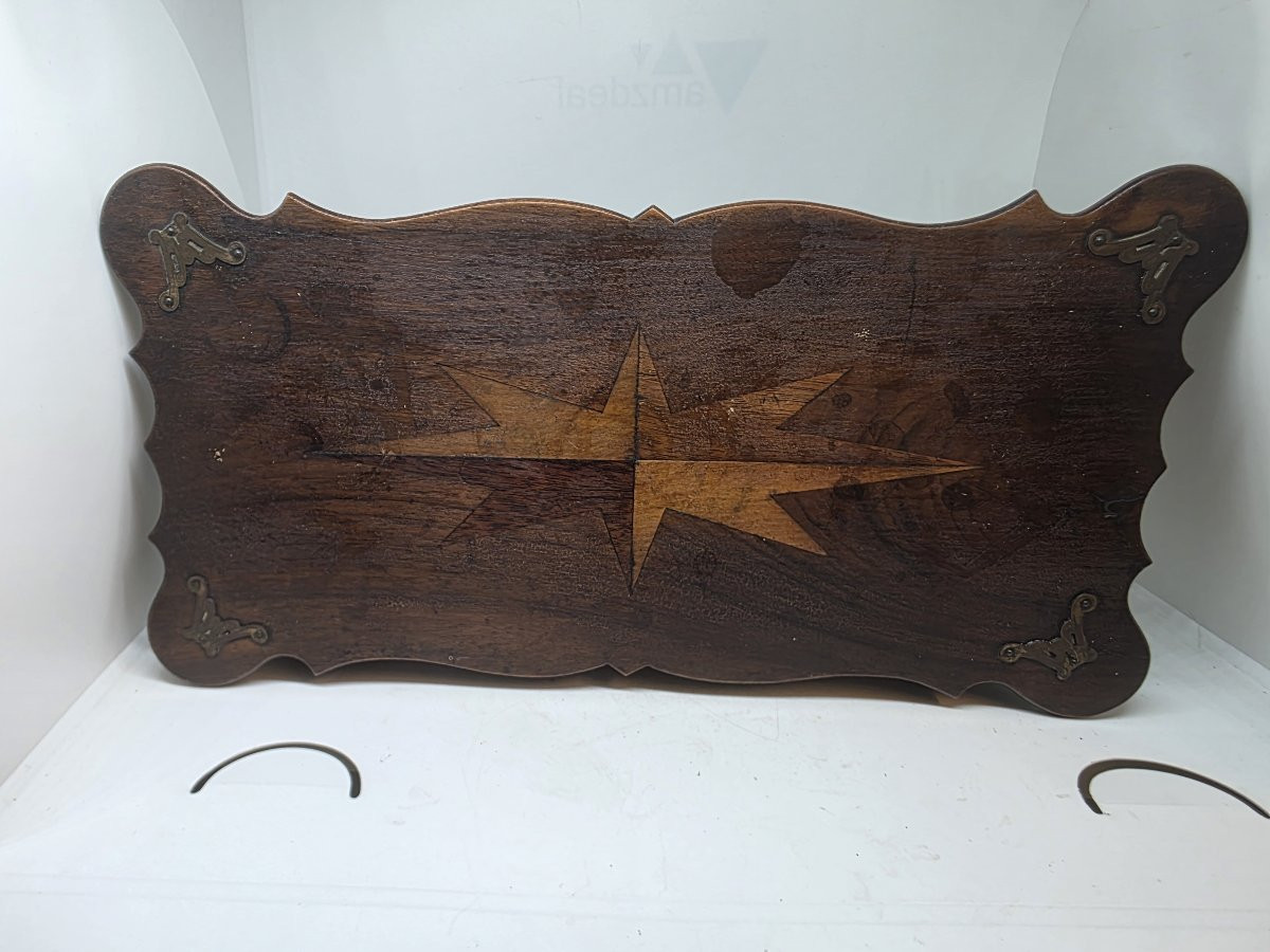 Modellino di tavolo francese con cassetto. Metà ottocento-photo-4