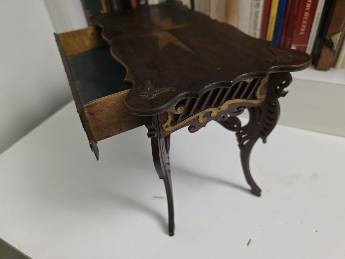 Modellino di tavolo francese con cassetto. Metà ottocento-photo-8