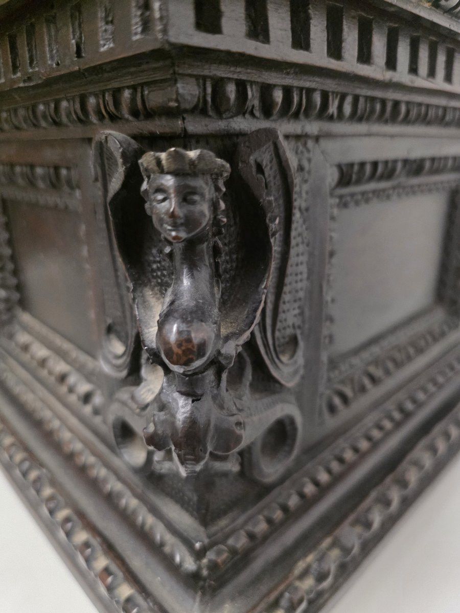 Cassina in legno intagliato, intagliatore toscano del XIX secolo-photo-4