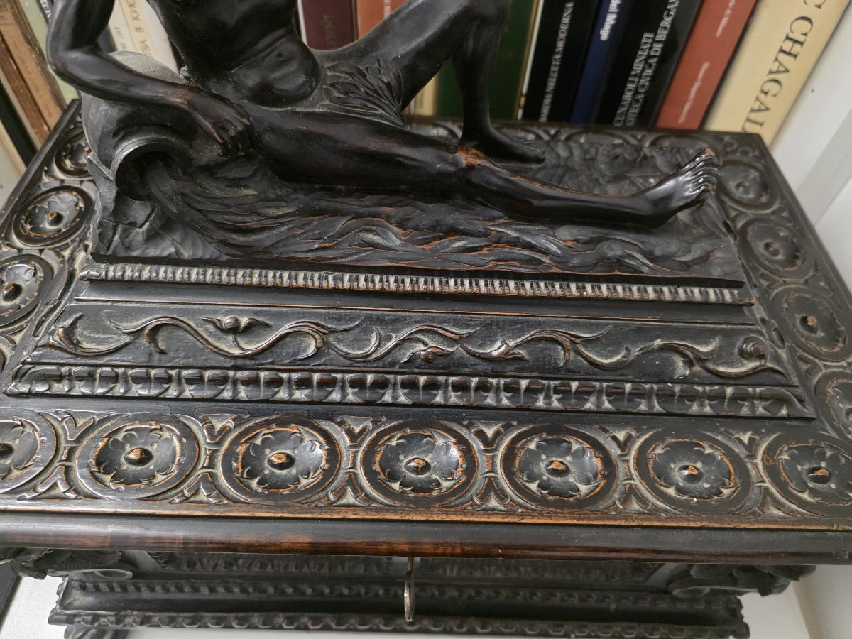 Cassina in legno intagliato, intagliatore toscano del XIX secolo-photo-3