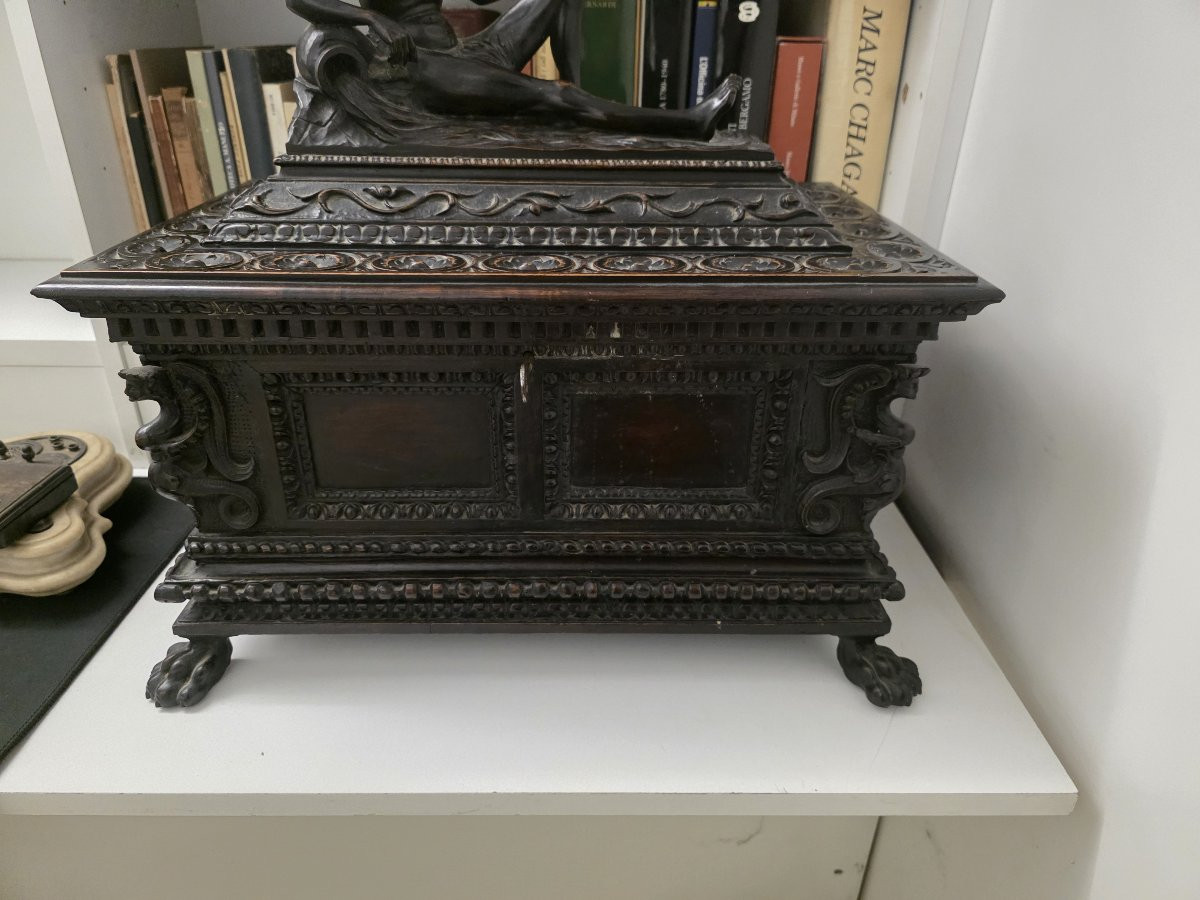 Cassina in legno intagliato, intagliatore toscano del XIX secolo-photo-5