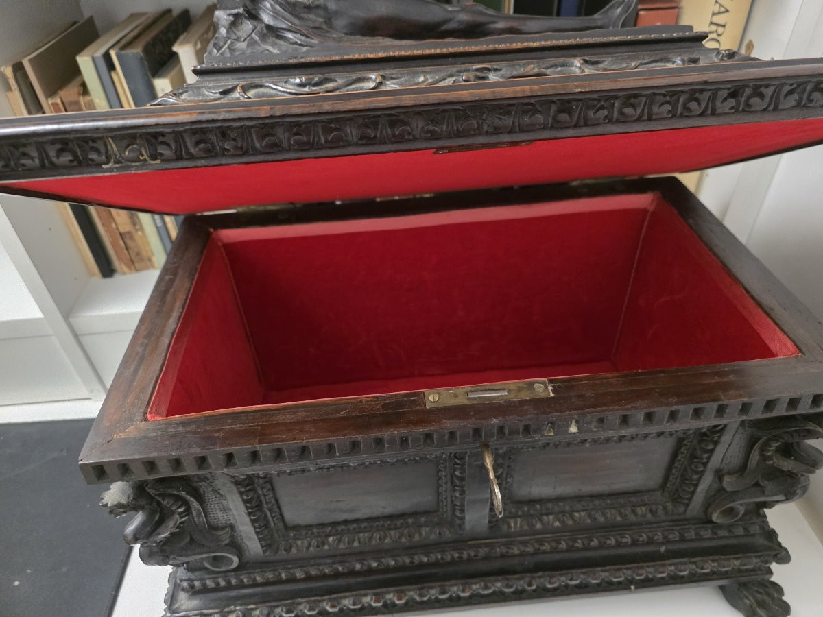 Cassina in legno intagliato, intagliatore toscano del XIX secolo-photo-6