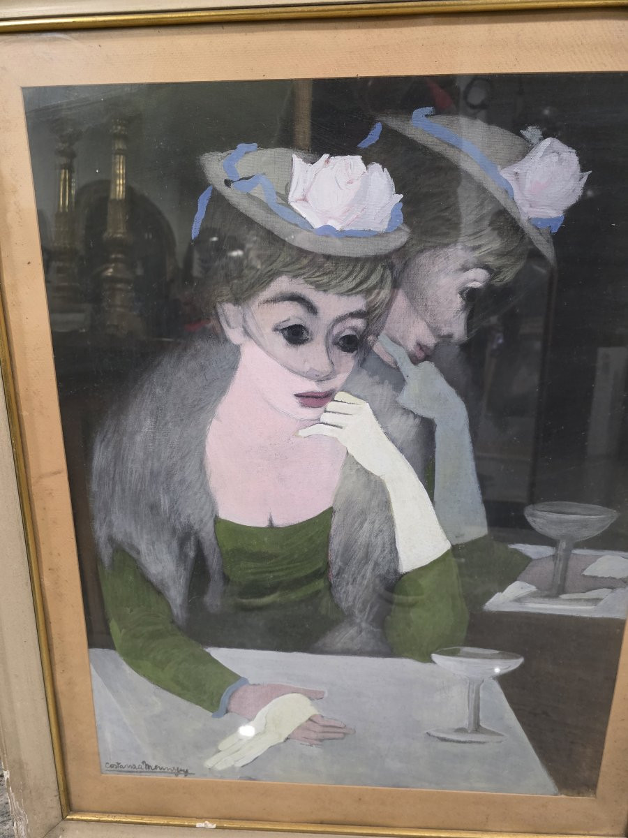 "Donna" , Olio su tela cm  76 x 60   della pittrice Costanza Mennyey Capogrossi-photo-2