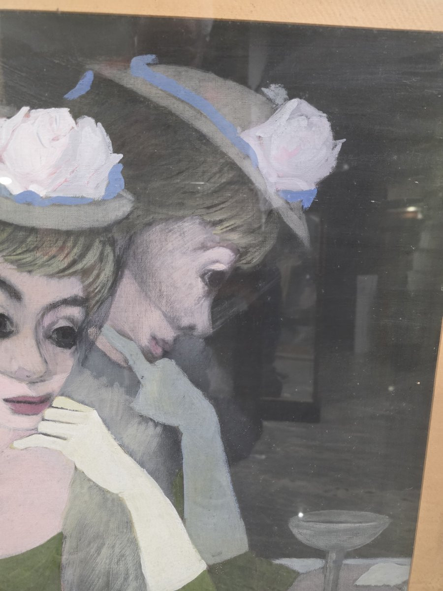 "Donna" , Olio su tela cm  76 x 60   della pittrice Costanza Mennyey Capogrossi-photo-3