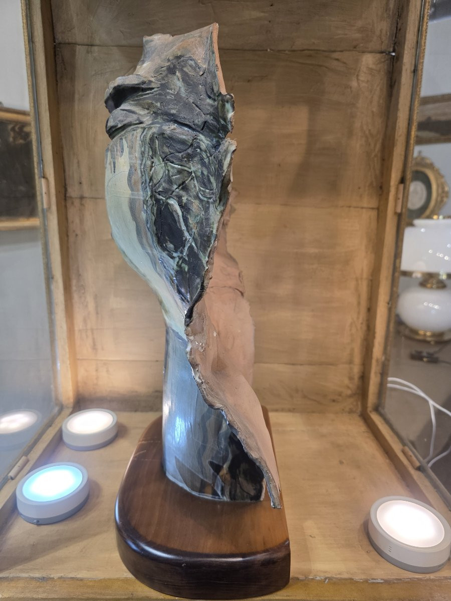 Mascera in terracotta smaltata anni 50/60-photo-3