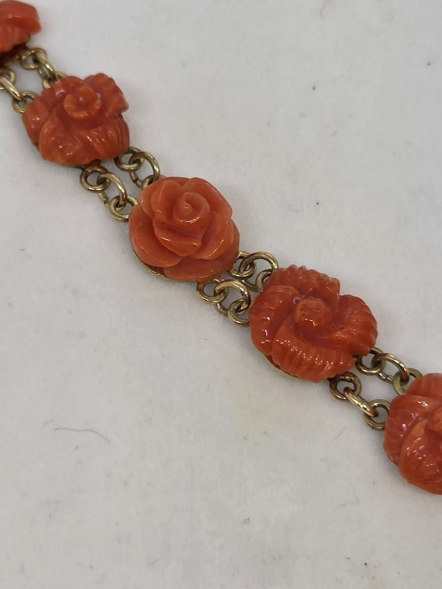 Collana con pendente in oro 9kt e corallo di sciacca-photo-5