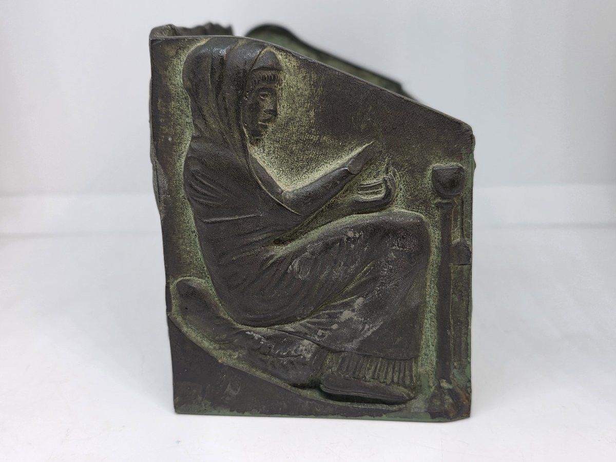 Fioriera in bronzo stile Art Déco francese, ispirata allo stile neogreco Francia, circa anni 20-photo-2