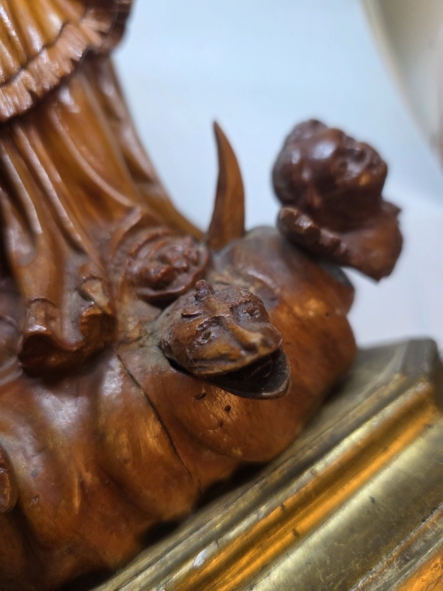 Statua in legno intagliato raffigurante Immacolata Concezione XIX secolo Sicilia-photo-1