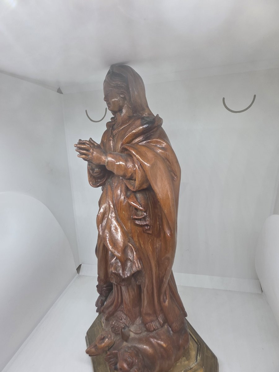 Statua in legno intagliato raffigurante Immacolata Concezione XIX secolo Sicilia-photo-3