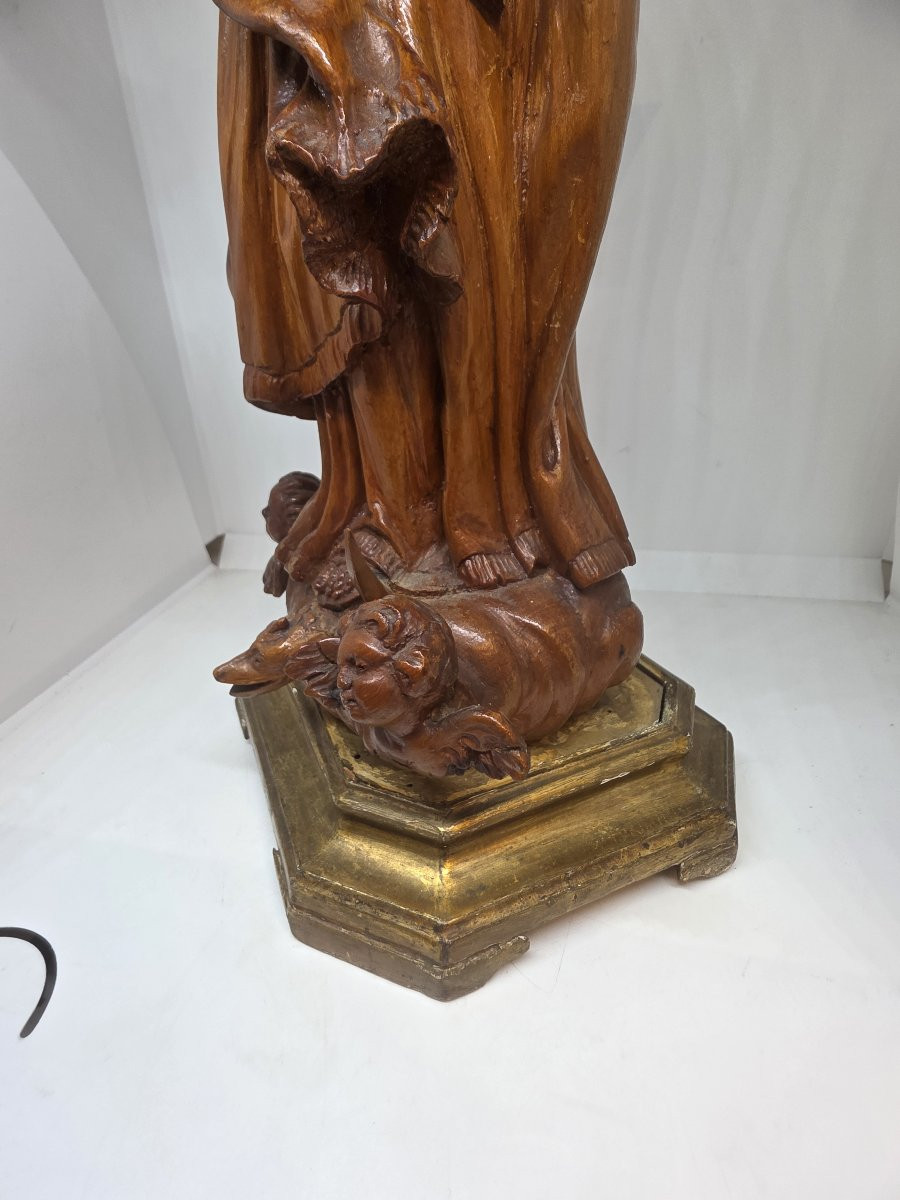 Statua in legno intagliato raffigurante Immacolata Concezione XIX secolo Sicilia-photo-4