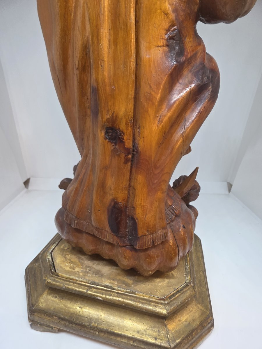 Statua in legno intagliato raffigurante Immacolata Concezione XIX secolo Sicilia-photo-7