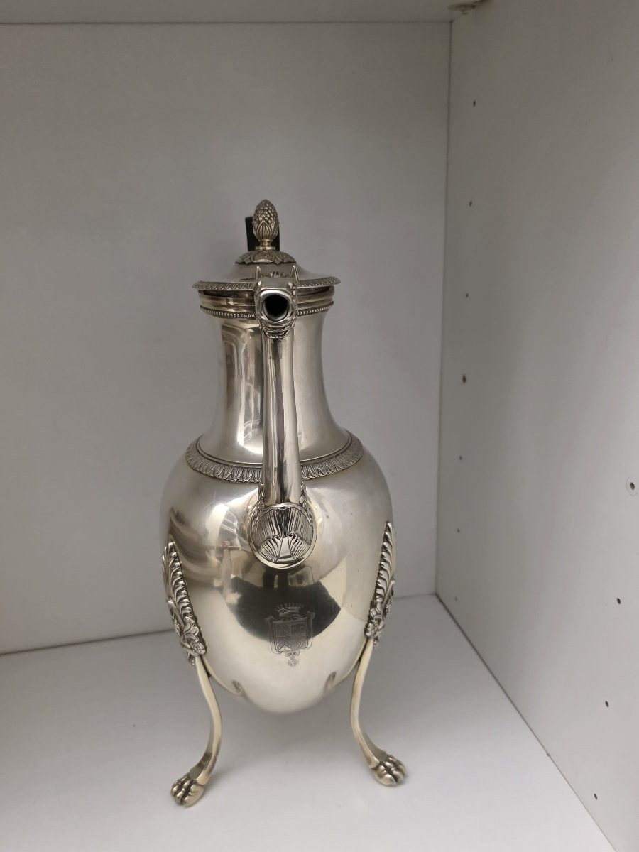 Caffettiera in argento titolo 950 Impero Parigi-photo-3