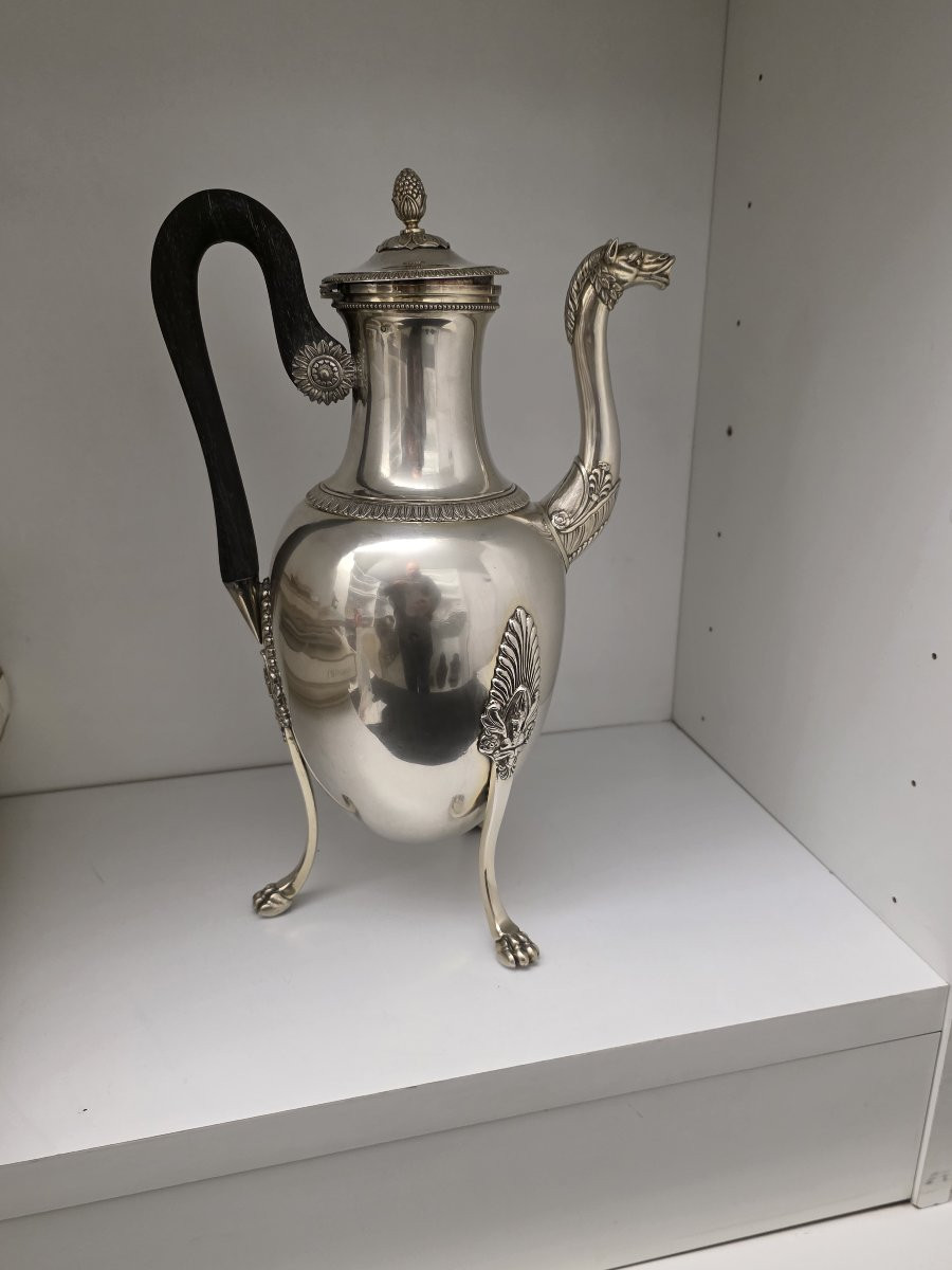 Caffettiera in argento titolo 950 Impero Parigi-photo-2