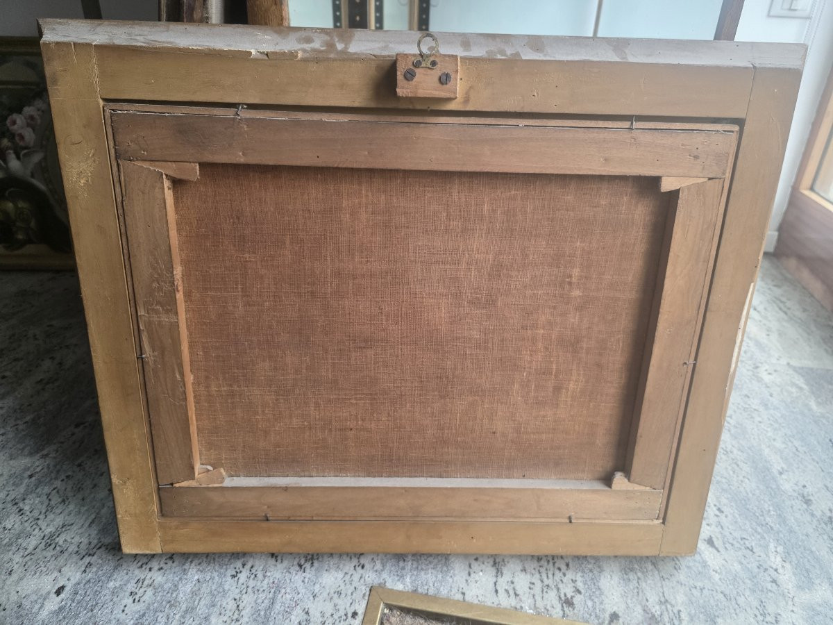 Quadro paesaggio del settecento con cornice francese.-photo-4