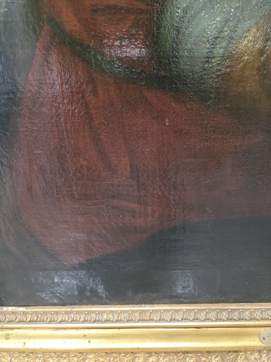 Olio su tela Madonna con Bamibino epoca neoclassica di fine settecento-photo-5