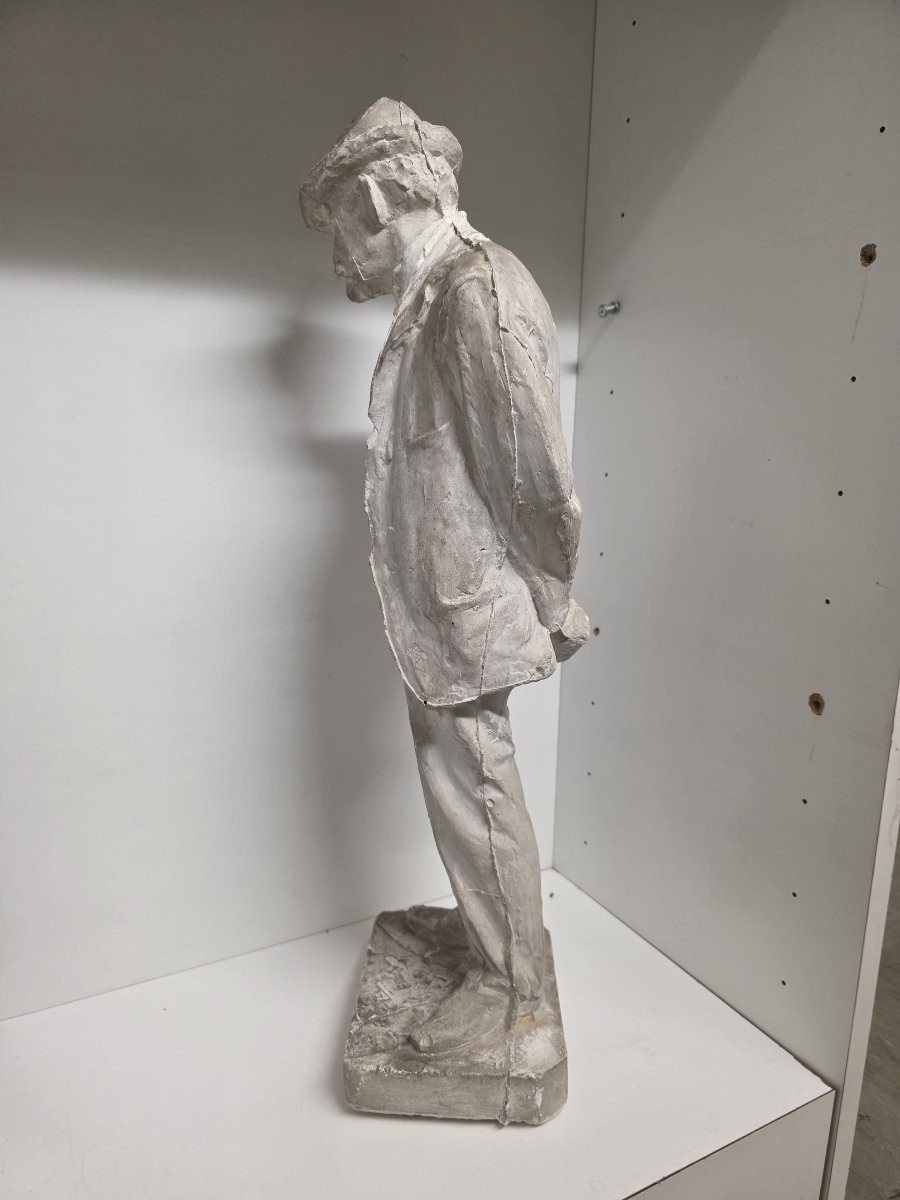 Statua in gesso bozzetto del bronzo raffigurante il pittore Giovanni Fattori-photo-3